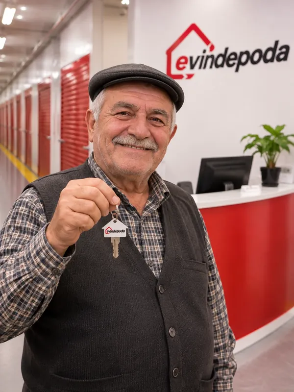 Depo anahtarını teslim alan mutlu müşterimiz